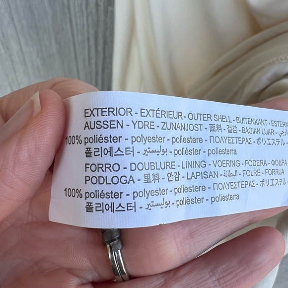 Zara Cream BodyCon Dress with Ruching Size XS - Picture 7 of 9